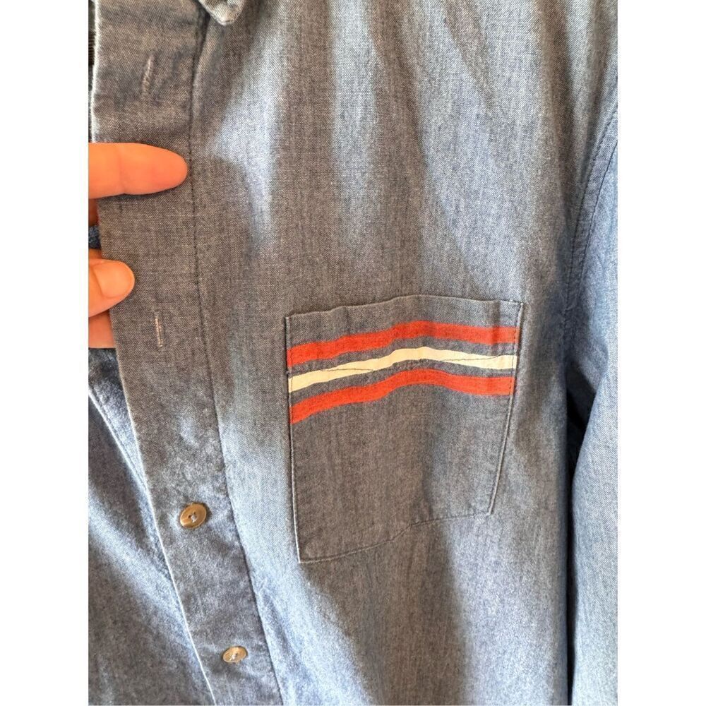 Solid & Striped Button Down Shirt Womens Blue Medium Long Sleeve Chambray (TP1) - Picture 3 of 9